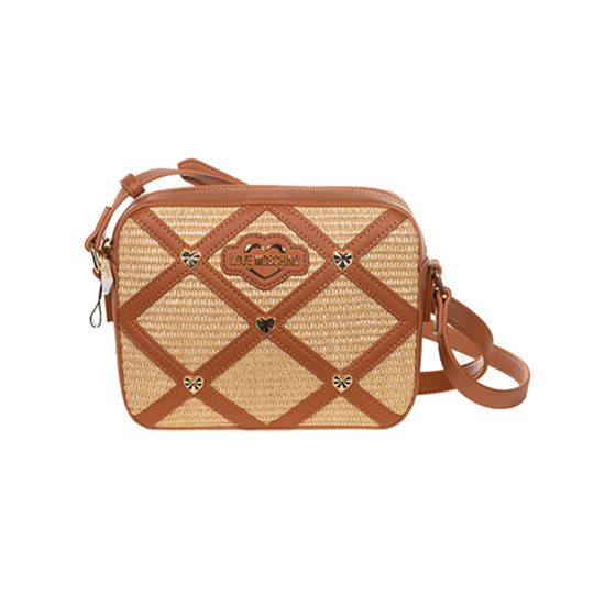 LOVE MOSCHINO® ΤΣΑΝΤΑ JC4308PP0IKO1-NAT+CUOIO LOVE MOSCHINO® ΤΣΑΝΤΑ JC4308PP0IKO1-NAT+CUOIO