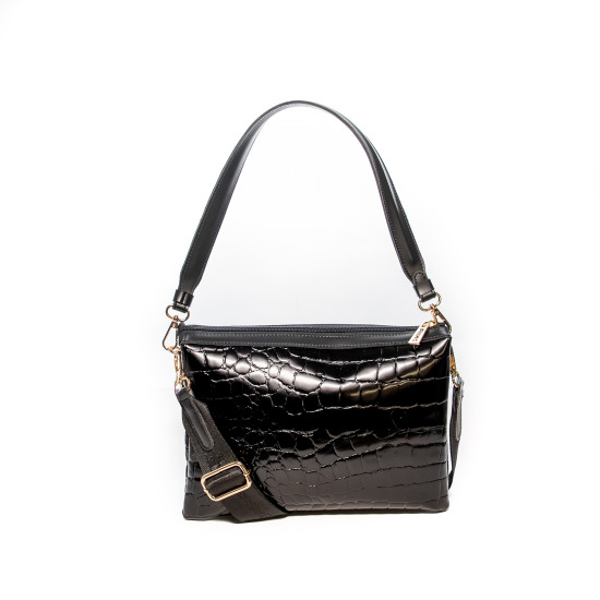 FRNC® ΓΥΝΑΙΚΕΙΑ ΤΣΑΝΤΑ ΧΙΑΣΤΙ/ΩΜΟΥ FINTAPELLE COCCO 5900-BLK