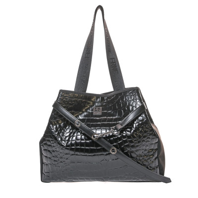 FRNC® ΓΥΝΑΙΚΕΙΑ ΤΣΑΝΤΑ FINTAPELLE CROCCO-CAMOS 5925-BLK