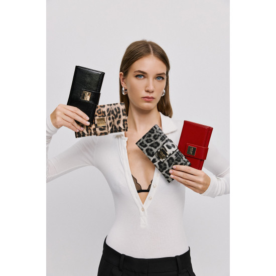 NOLAH® ΓΥΝΑΙΚΕΙΟ ΠΟΡΤΟΦΟΛΙ MARIAH BROWN LEOPARD LIGHT GOLD