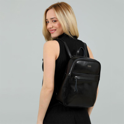 DOCA® ΤΣΑΝΤΑ BACKPACK ΜΕ ΕΞΩΤΕΡΙΚΗ ΤΣΕΠΗ ΜΕ ΦΕΡΜΟΥΑΡ ΤΑΜΠΑ  ΑΠΟ ΓΝΗΣΙΟ ΔΕΡΜΑ 22888