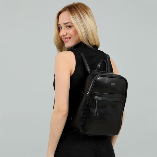 DOCA® ΤΣΑΝΤΑ BACKPACK ΜΕ ΕΞΩΤΕΡΙΚΗ ΤΣΕΠΗ ΜΕ ΦΕΡΜΟΥΑΡ ΤΑΜΠΑ  ΑΠΟ ΓΝΗΣΙΟ ΔΕΡΜΑ 22888