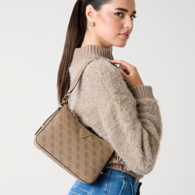 GUESS® ΓΥΝΑΙΚΕΙΑ ΤΣΑΝΤΑ ECO ERICA TOP ZIP SHOULDER BAG HWESG951018-LTL