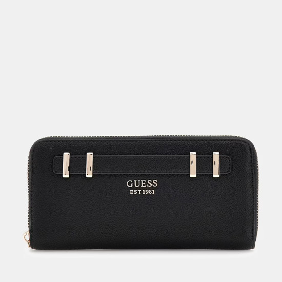 GUESS® ΓΥΝΑΙΚΕΙΟ ΠΟΡΤΟΦΟΛΙ GREGORIA SLG LARGE ZIP AROUND SWBG8546146-BLA