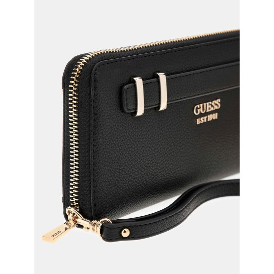 GUESS® ΓΥΝΑΙΚΕΙΟ ΠΟΡΤΟΦΟΛΙ GREGORIA SLG LARGE ZIP AROUND SWBG8546146-BLA