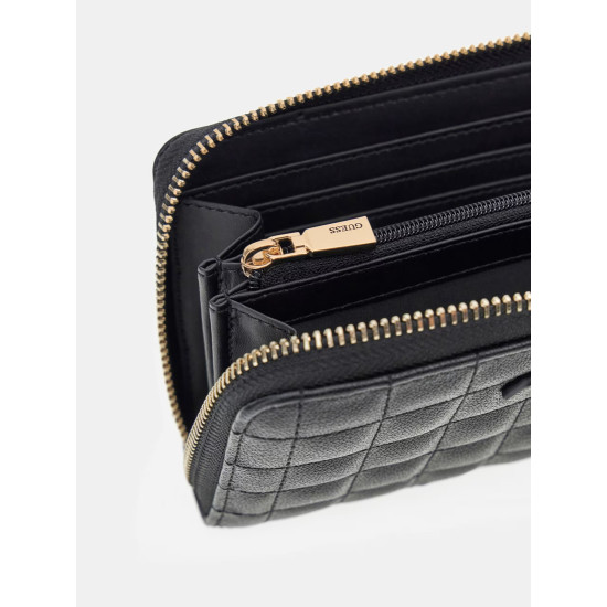 GUESS® ΓΥΝΑΙΚΕΙΟ ΠΟΡΤΟΦΟΛΙ NADIRA SLG LARGE ZIP AROUND SWQG8424146-BLA