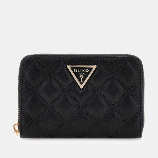 GUESS® ΓΥΝΑΙΚΕΙΟ ΠΟΡΤΟΦΟΛΙ GIULLY II SLG MED ZIP AROUND SWQG9673140-BLA