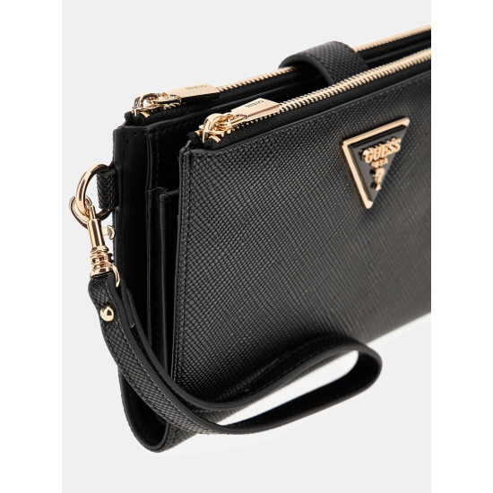 GUESS® ΓΥΝΑΙΚΕΙΟ ΠΟΡΤΟΦΟΛΙ LAUREL II SLG DBL ZIP ORGNZR SWZG7459157-BLA