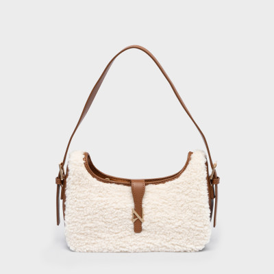 NOLAH® ΓΥΝΑΙΚΕΙΑ ΤΣΑΝΤΑ SHEEPY OFF WHITE BROWN