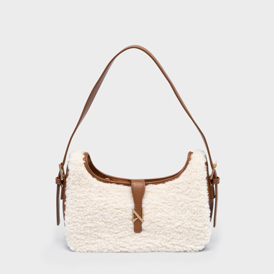 NOLAH® ΓΥΝΑΙΚΕΙΑ ΤΣΑΝΤΑ SHEEPY OFF WHITE BROWN