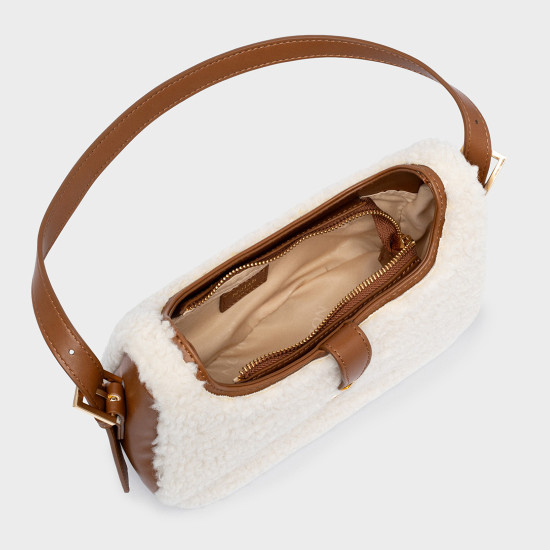 NOLAH® ΓΥΝΑΙΚΕΙΑ ΤΣΑΝΤΑ SHEEPY OFF WHITE BROWN