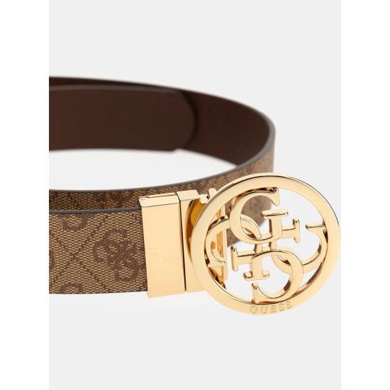 GUESS® NOELLE ADJ & REV PANT BELT H35 ΖΩΝΗ ΓΥΝΑΙΚΕΙΑ LATTE LOGO M BW9166P4235