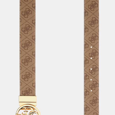 GUESS® NOELLE ADJ & REV PANT BELT H35 ΖΩΝΗ ΓΥΝΑΙΚΕΙΑ LATTE LOGO S BW9166P4235