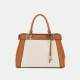 GUESS® ANADELA 3 COMP SATCHEL ΤΣΑΝΤΑ ΓΥΝΑΙΚΕΙΑ NATURAL/COGNAC HWAG9633060
