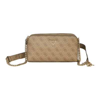 GUESS® ECO ERICA STATUS CROSSBODY ΤΣΑΝΤΑ ΓΥΝΑΙΚΕΙΑ LATTE LOGO HWESG951012