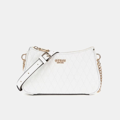 GUESS® BETULA MINI CROSSBODY TOP ZIP ΤΣΑΝΤΑ ΓΥΝΑΙΚΕΙΑ WHITE HWGG9626720