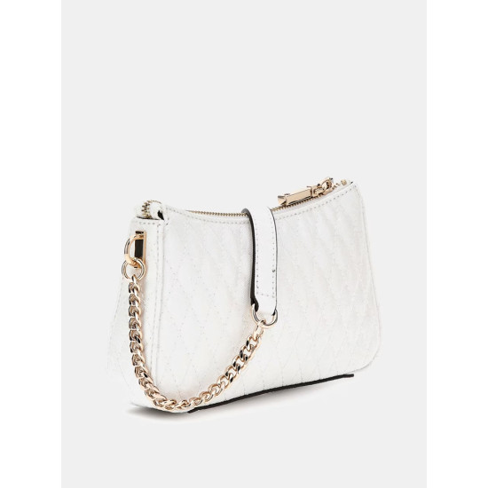 GUESS® BETULA MINI CROSSBODY TOP ZIP ΤΣΑΝΤΑ ΓΥΝΑΙΚΕΙΑ WHITE HWGG9626720