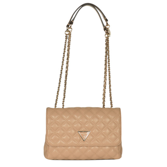 GUESS® GIULLY 2 CMPRTMNT CNVRTBLE FLP ΤΣΑΝΤΑ ΓΥΝΑΙΚΕΙΑ BEIGE HWQG8748200