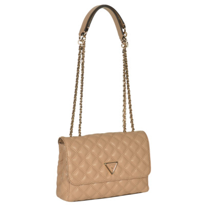 GUESS® GIULLY 2 CMPRTMNT CNVRTBLE FLP ΤΣΑΝΤΑ ΓΥΝΑΙΚΕΙΑ BEIGE HWQG8748200
