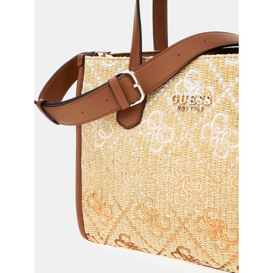 GUESS® SILVANA 2 COMP TOTE ΤΣΑΝΤΑ ΓΥΝΑΙΚΕΙΑ COGNAC/OLIVE HWSW8665220