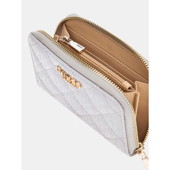 GUESS® LAUREL SLG MEDIUM ZIP AROUND ΓΥΝΑΙΚΕΙΟ ΠΟΡΤΟΦΟΛΙ LAVENDAR GREY SWGG8500140