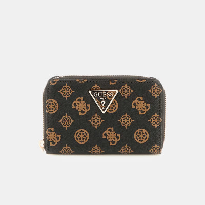 GUESS® LAUREL SLG MEDIUM ZIP AROUND ΑΞΕΣΟΥΑΡ ΓΥΝΑΙΚΕΙΟ MOCHA LOGO SWPG8500140