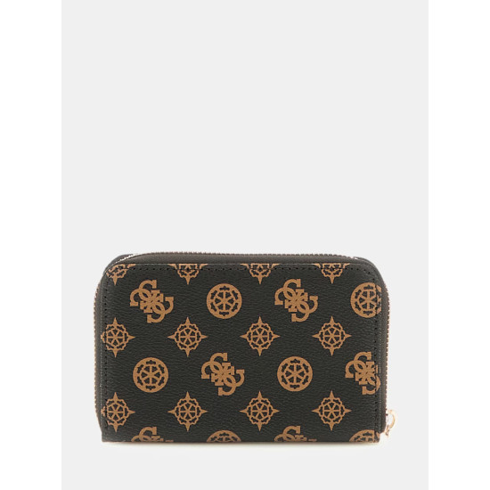 GUESS® LAUREL SLG MEDIUM ZIP AROUND ΑΞΕΣΟΥΑΡ ΓΥΝΑΙΚΕΙΟ MOCHA LOGO SWPG8500140