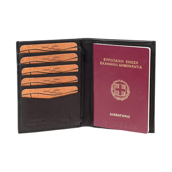 LaVor® Πορτοφόλι διαβατηρίου δερμάτινο όρθιο μαύρο με Προστασία RFID 1-3311-black LaVor® Πορτοφόλι διαβατηρίου δερμάτινο όρθιο μαύρο με Προστασία RFID 1-3311-black