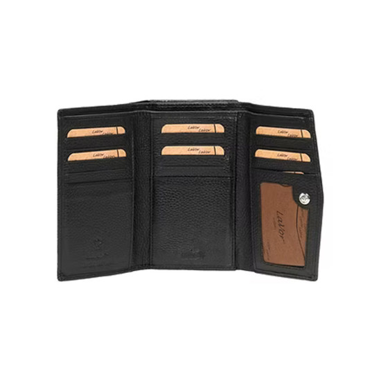 LaVor® Πορτοφόλι Γυναικείο Δερμάτινο Μαύρο 1-6019-black LaVor® Πορτοφόλι Γυναικείο Δερμάτινο Μαύρο 1-6019-black