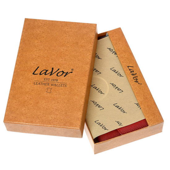 LaVor® Πορτοφόλι Γυναικείο Δερμάτινο Κόκκινο με Προστασία RFID 1-6072-red