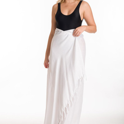 Rima Beachwear® ΠΑΡΕΟ VISCOSE ΜΟΜΟΧΡΩΜΟ ΛΕΥΚΟ ΜΕ ΚΡΟΣΣΙΑ 290-01