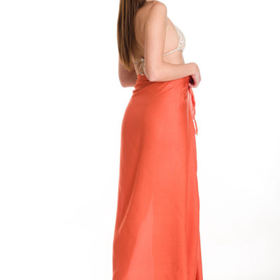 Rima Beachwear® ΠΑΡΕΟ VISCOSE ΜΟΜΟΧΡΩΜΟ ΠΟΡΤΟΚΑΛΙ ΜΕ ΚΡΟΣΣΙΑ 290-05