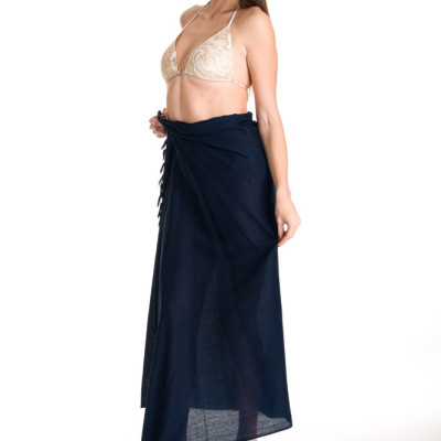 Rima Beachwear® ΠΑΡΕΟ VISCOSE ΜΟΜΟΧΡΩΜΟ ΜΠΛΕ ΜΕ ΚΡΟΣΣΙΑ 290-06
