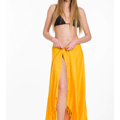 Rima Beachwear® ΠΑΡΕΟ VISCOSE ΜΟΜΟΧΡΩΜΟ ΚΙΤΡΙΝΟ ΜΕ ΚΡΟΣΣΙΑ 290-09