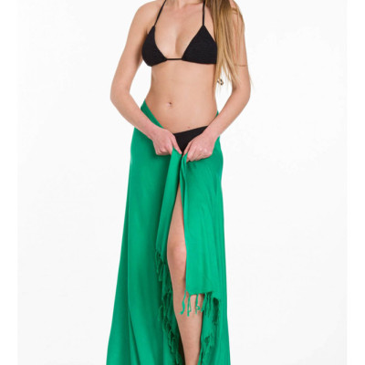 Rima Beachwear® ΠΑΡΕΟ VISCOSE ΜΟΜΟΧΡΩΜΟ ΠΡΑΣΙΝΟ ΜΕ ΚΡΟΣΣΙΑ 290-13