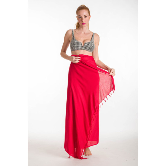 Rima Beachwear® ΠΑΡΕΟ VISCOSE ΜΟΜΟΧΡΩΜΟ ΚΟΚΚΙΝΟ ΜΕ ΚΡΟΣΣΙΑ 290-14 Rima Beachwear® ΠΑΡΕΟ VISCOSE ΜΟΜΟΧΡΩΜΟ ΚΟΚΚΙΝΟ ΜΕ ΚΡΟΣΣΙΑ 290-14