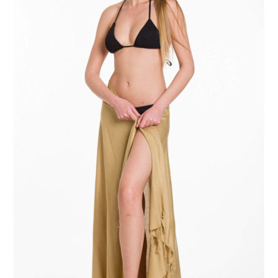 Rima Beachwear® ΠΑΡΕΟ VISCOSE ΜΟΜΟΧΡΩΜΟ ΜΠΕΖ ΜΕ ΚΡΟΣΣΙΑ 290-16