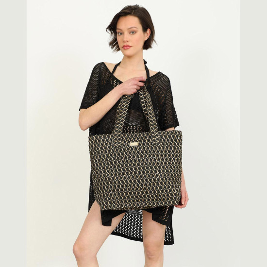 DOCA® ΓΥΝΑΙΚΕΙΑ ΤΣΑΝΤΑ ΨΑΘΙΝΗ 23411-BLACK/GOLD DOCA® ΓΥΝΑΙΚΕΙΑ ΤΣΑΝΤΑ ΨΑΘΙΝΗ 23411-BLACK/GOLD