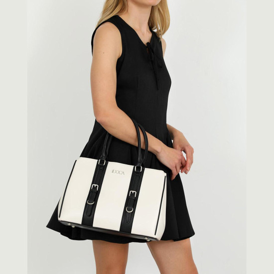DOCA® ΓΥΝΑΙΚΕΙΑ ΤΣΑΝΤΑ 23475-WHITE/BLACK
