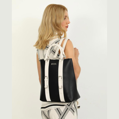 DOCA® ΓΥΝΑΙΚΕΙΑ ΤΣΑΝΤΑ 23476-BLACK/WHITE
