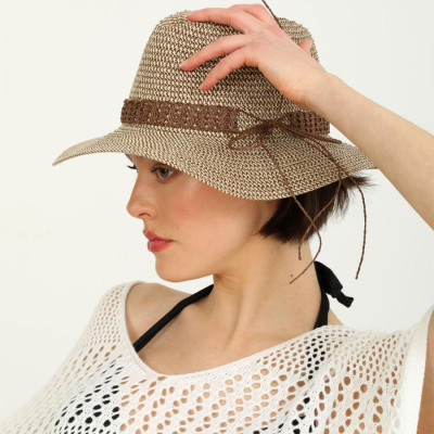 DOCA® ΓΥΝΑΙΚΕΙΟ ΚΑΠΕΛΟ 47428-BROWN/OFFWHITE one size