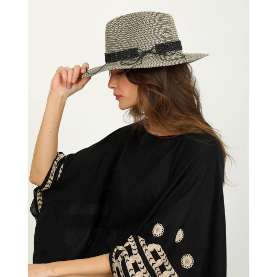 DOCA® ΓΥΝΑΙΚΕΙΟ ΚΑΠΕΛΟ 47429-BLACK/OFFWHITE one size DOCA® ΓΥΝΑΙΚΕΙΟ ΚΑΠΕΛΟ 47429-BLACK/OFFWHITE one size