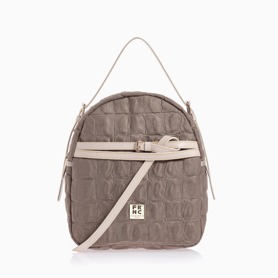 FRNC® ΓΥΝΑΙΚΕΙΑ ΤΣΑΝΤΑ NUBUCK CROCO ME ΖΩΝΑΚΙΑ 6106-ELE