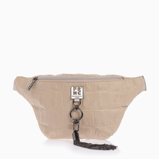 FRNC® ΓΥΝΑΙΚΕΙΑ ΤΣΑΝΤΑ NUBUCK CROCO ΜΕ ΦΟΥΝΤΑ 6130-BG