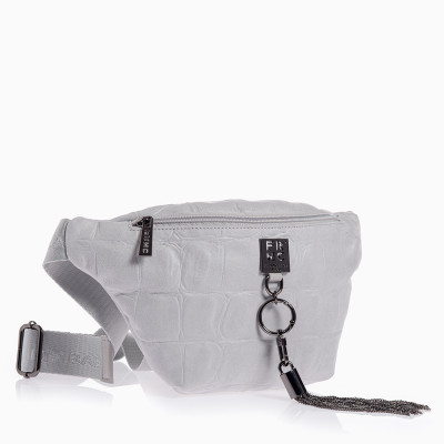 FRNC® ΓΥΝΑΙΚΕΙΑ ΤΣΑΝΤΑ NUBUCK CROCO ΜΕ ΦΟΥΝΤΑ 6130-OFW
