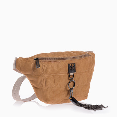 FRNC® ΓΥΝΑΙΚΕΙΑ ΤΣΑΝΤΑ NUBUCK CROCO ΜΕ ΦΟΥΝΤΑ 6130-DCU
