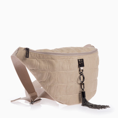 FRNC® ΓΥΝΑΙΚΕΙΑ ΤΣΑΝΤΑ NUBUCK CROCO ΜΕ ΦΟΥΝΤΑ 6131-BG