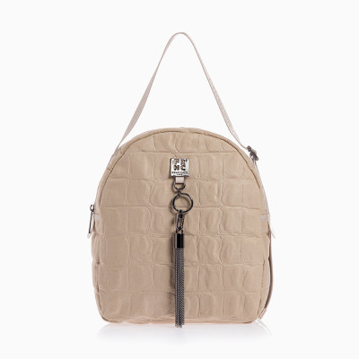 FRNC® ΓΥΝΑΙΚΕΙΑ ΤΣΑΝΤΑ NUBUCK CROCO ΜΕ ΦΟΥΝΤΑ 6133-BG