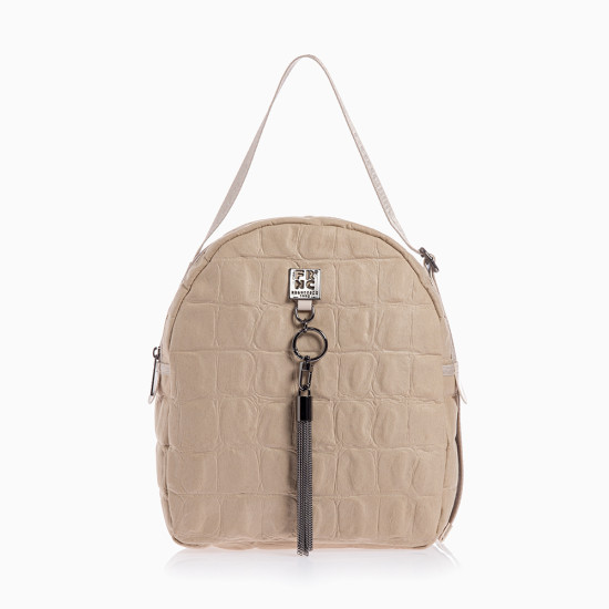 FRNC® ΓΥΝΑΙΚΕΙΑ ΤΣΑΝΤΑ NUBUCK CROCO ΜΕ ΦΟΥΝΤΑ 6133-BG
