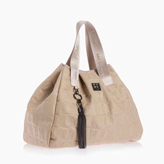 FRNC® ΓΥΝΑΙΚΕΙΑ ΤΣΑΝΤΑ NUBUCK CROCO ΜΕ ΦΟΥΝΤΑ 6146-BG FRNC® ΓΥΝΑΙΚΕΙΑ ΤΣΑΝΤΑ NUBUCK CROCO ΜΕ ΦΟΥΝΤΑ 6146-BG